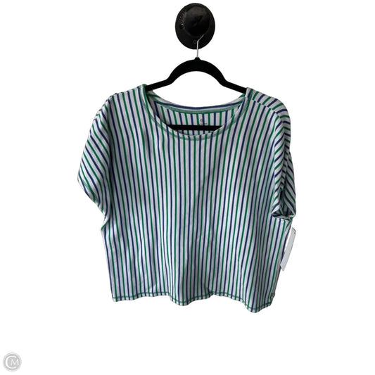 Top Short Sleeve By Talbots In Green & White, Size: Xl