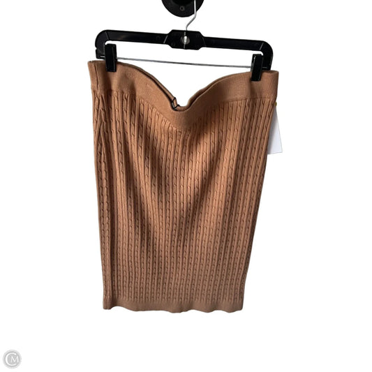 Skirt Midi By Anne Klein In Tan, Size: Xl