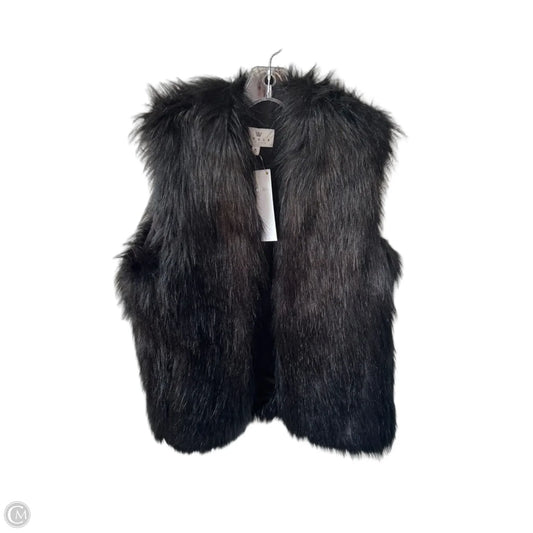 Vest Faux Fur & Sherpa By Chaus In Black, Size: M