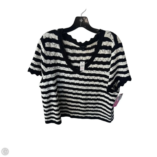 Sweater Short Sleeve By Talbots In Black & White, Size: 2x