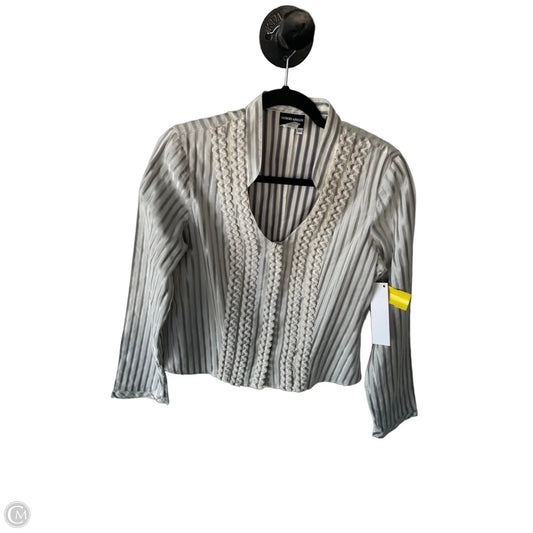 Blouse Luxury Designer By Armani In Cream & Silver, Size: M