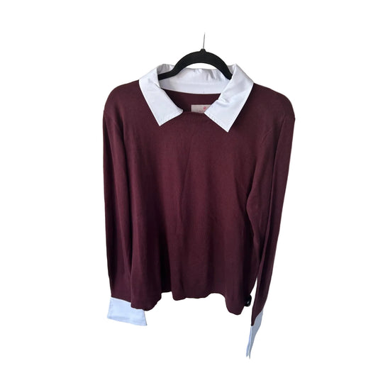 Sweater By Laurie Felt In Red & White, Size: Xl