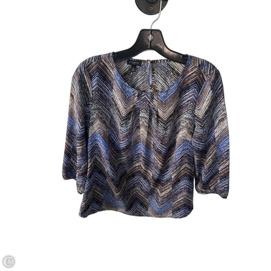 Blouse 3/4 Sleeve By Talbots In Blue & Brown, Size: Sp