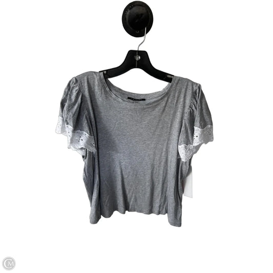 Top Short Sleeve By T Tahari In Grey & White, Size: Xl