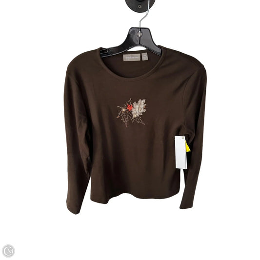 Top Long Sleeve By Croft And Barrow In Brown & Tan, Size: Sp