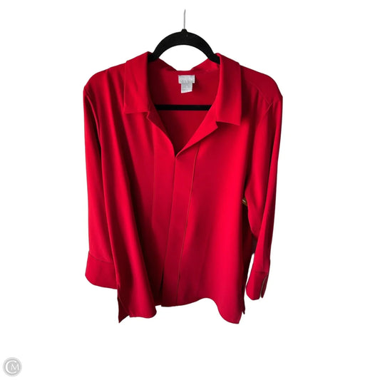 Tunic Long Sleeve By Chicos In Red, Size: Xl