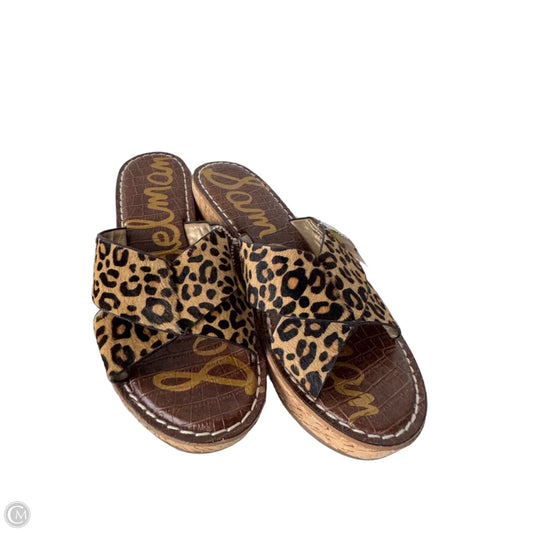 Sandals Heels Wedge By Sam Edelman In Leopard Print, Size: 10