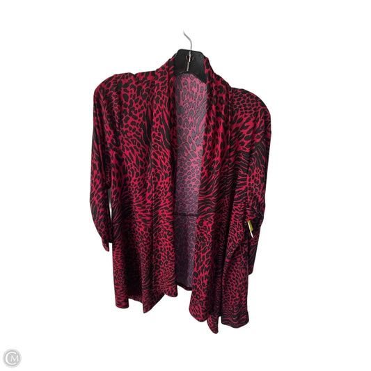 Cardigan By Kasper In Black & Red, Size: 1x