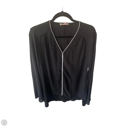 Blouse Long Sleeve By Philosophy In Black & White, Size: Xl