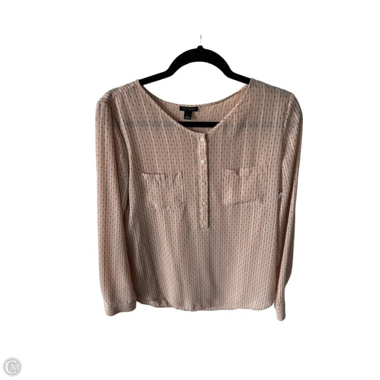 Blouse Long Sleeve By Ann Taylor In Black & Tan, Size: S
