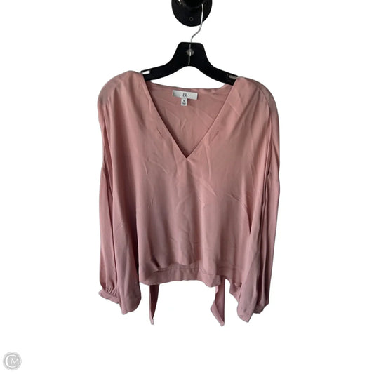Blouse Long Sleeve By Banana Republic In Pink, Size: M