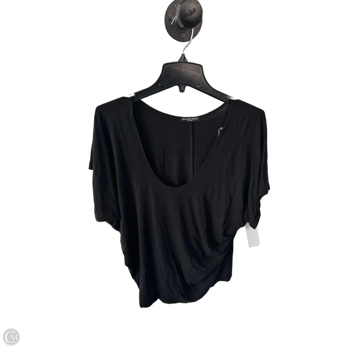 Top Short Sleeve Basic By Cha Cha Vente In Black, Size: Xl