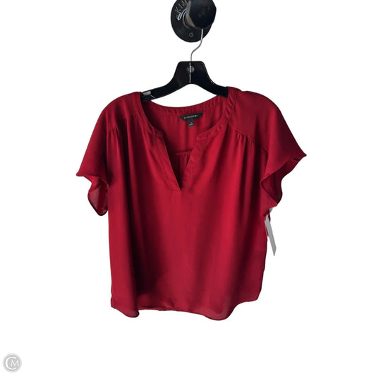 Blouse Short Sleeve By Banana Republic In Red, Size: L