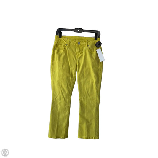 Jeans Cropped By Cabi In Yellow Denim, Size: 2