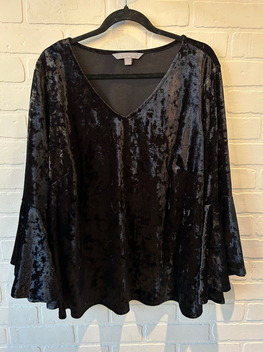 Top Long Sleeve By Valerie Stevens In Black, Size: 2x