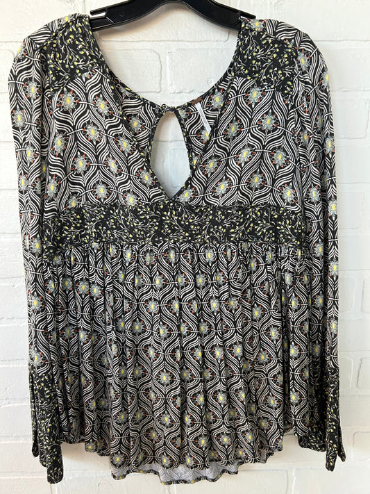 Top Long Sleeve By Free People In Black & Cream, Size: Xs