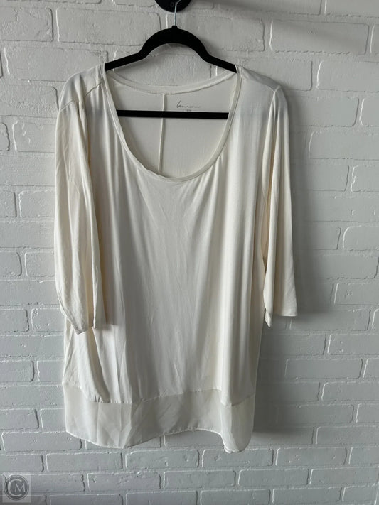 Top 3/4 Sleeve By Lane Bryant In Cream, Size: 1x