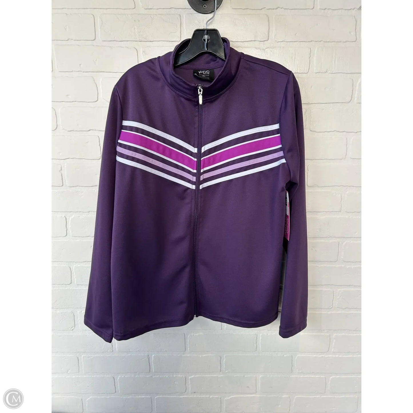 Athletic Top Long Sleeve Collar By VEVO ATHLETIC In Purple, Size: Xl