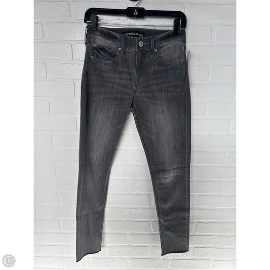 Jeans Skinny By Express In Grey Denim, Size: 0