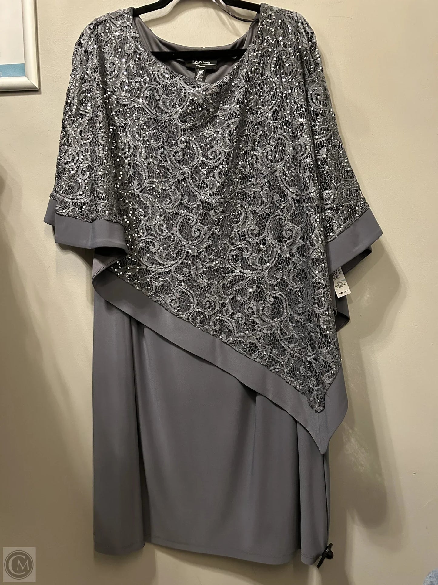 Dress Party Short By R And M Richards In Grey, Size: 2x
