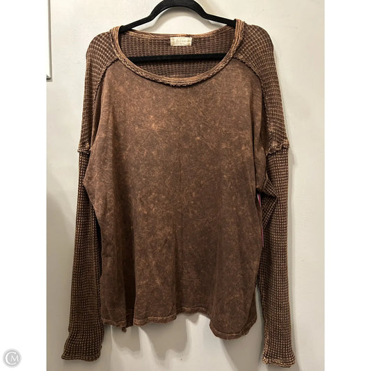 Top Long Sleeve By Altard State In Brown, Size: Xl
