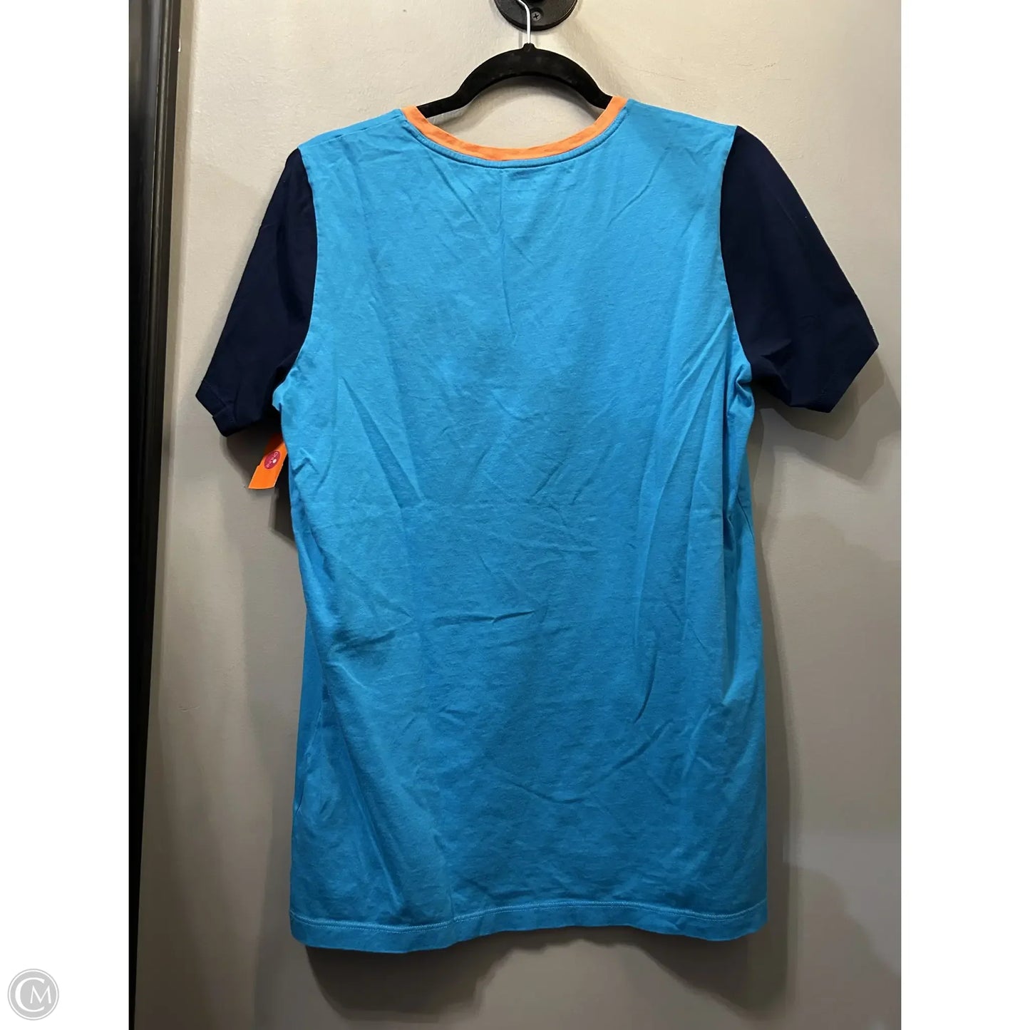 Top Short Sleeve By Lands End In Blue & Orange, Size: M
