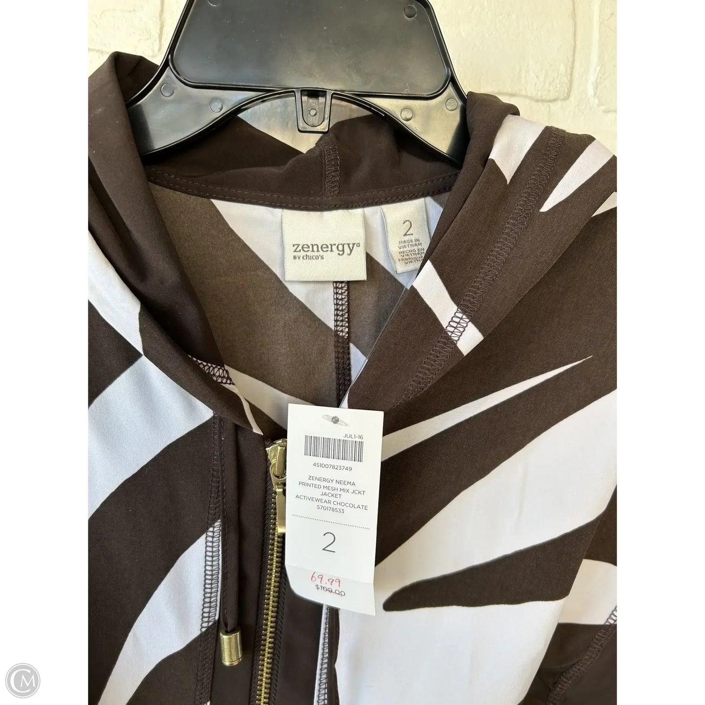 Jacket Other By Chicos In Brown & White, Size: L