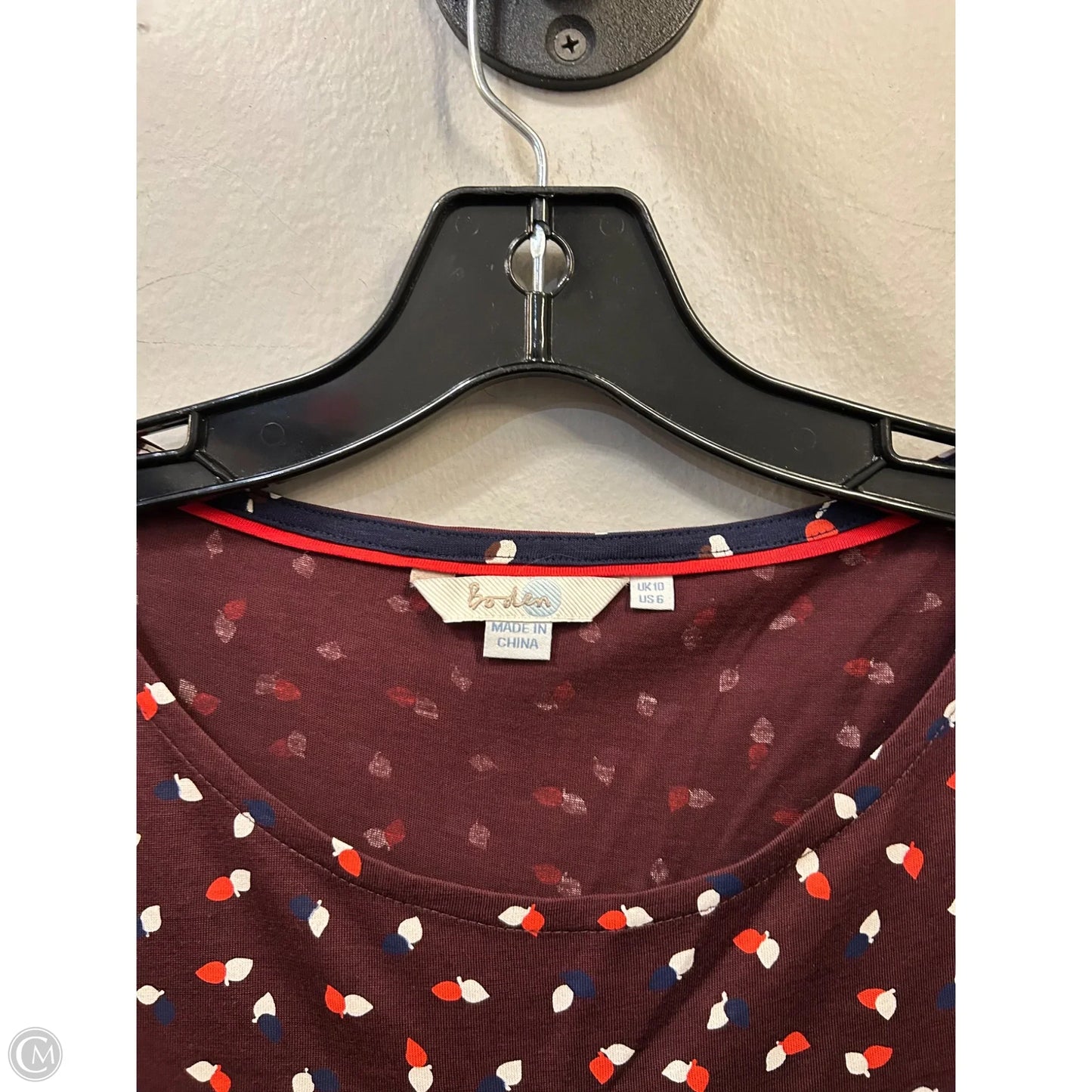 Top Long Sleeve By Boden In Blue & Red, Size: S