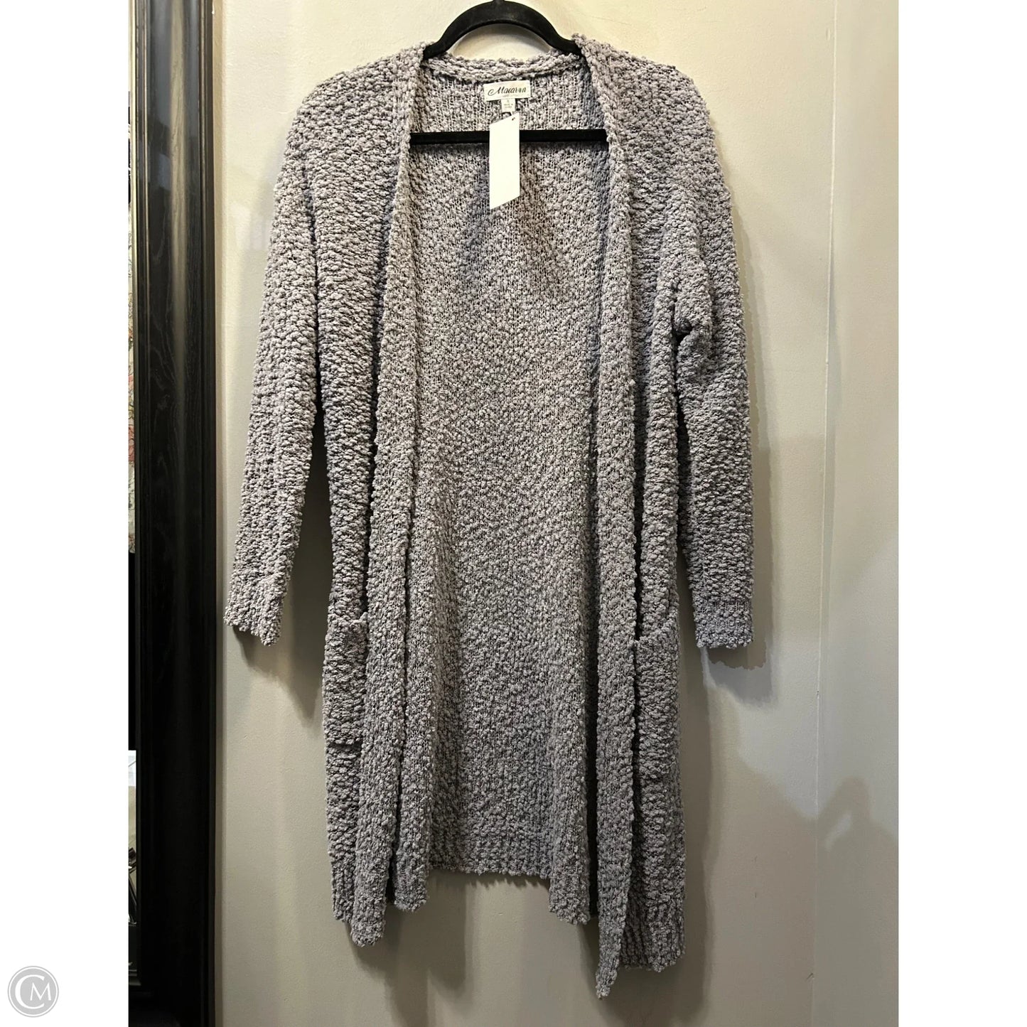 Sweater Cardigan By  macaron  In Grey, Size: S