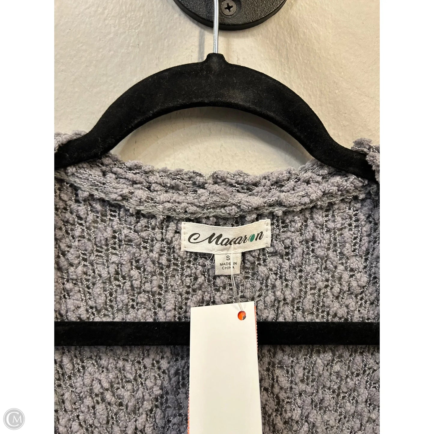 Sweater Cardigan By  macaron  In Grey, Size: S