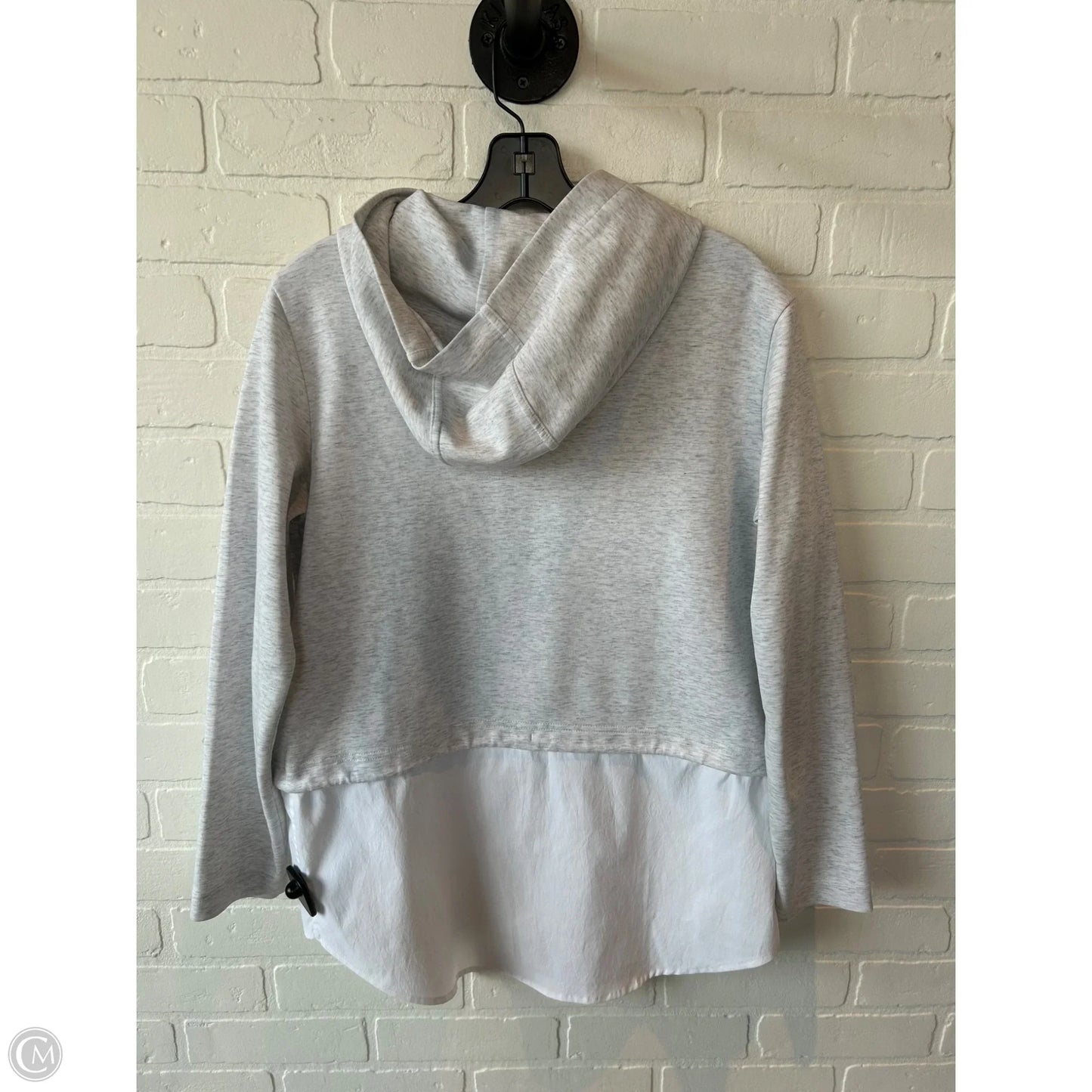Athletic Top Long Sleeve Hoodie By Athleta In Grey & White, Size: S