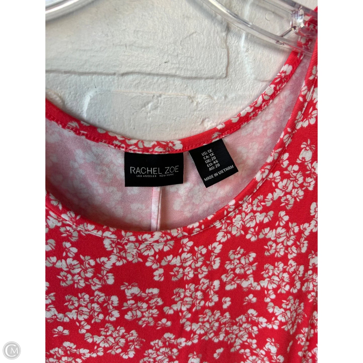 Dress Casual Short By Rachel Zoe In Pink & White, Size: 1x