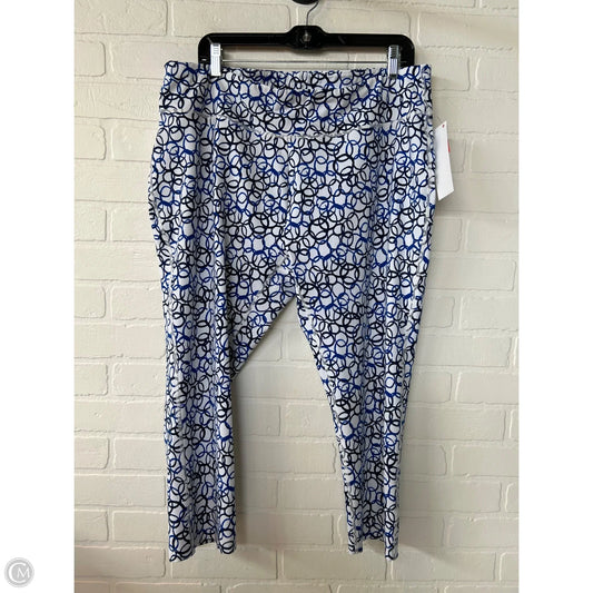 Athletic Leggings By Chicos In Blue & White, Size: 16