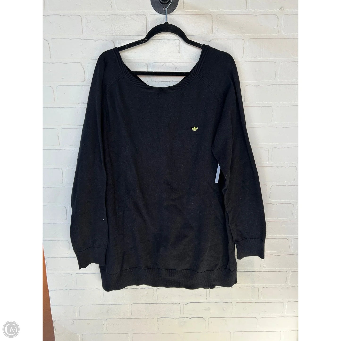 Athletic Sweatshirt Crewneck By Adidas In Black & Green, Size: Xl