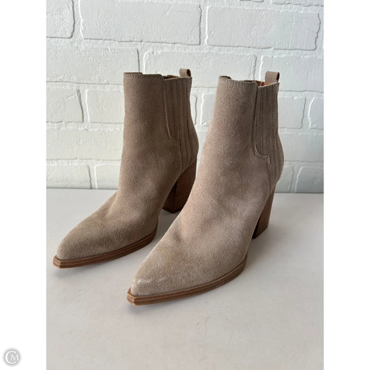 Boots Ankle Heels By Marc Fisher In Tan, Size: 8.5