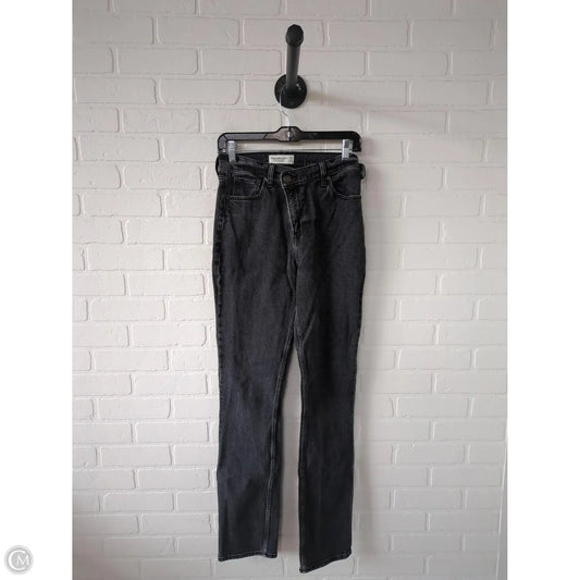 Jeans Straight By Abercrombie And Fitch In Black Denim, Size: 2