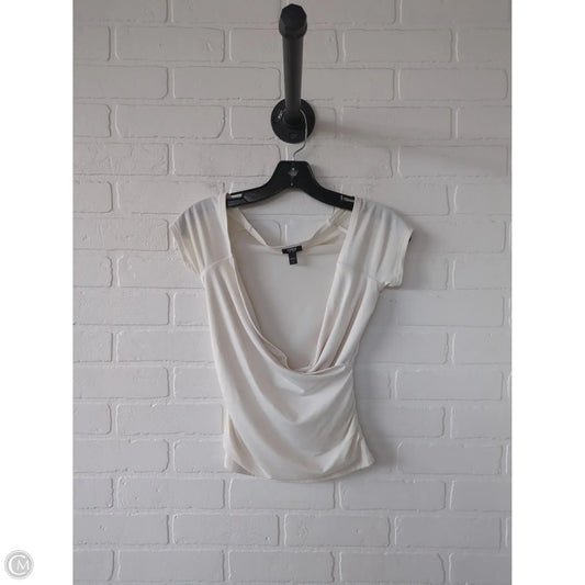 Top Short Sleeve By Express In Cream, Size: Xs