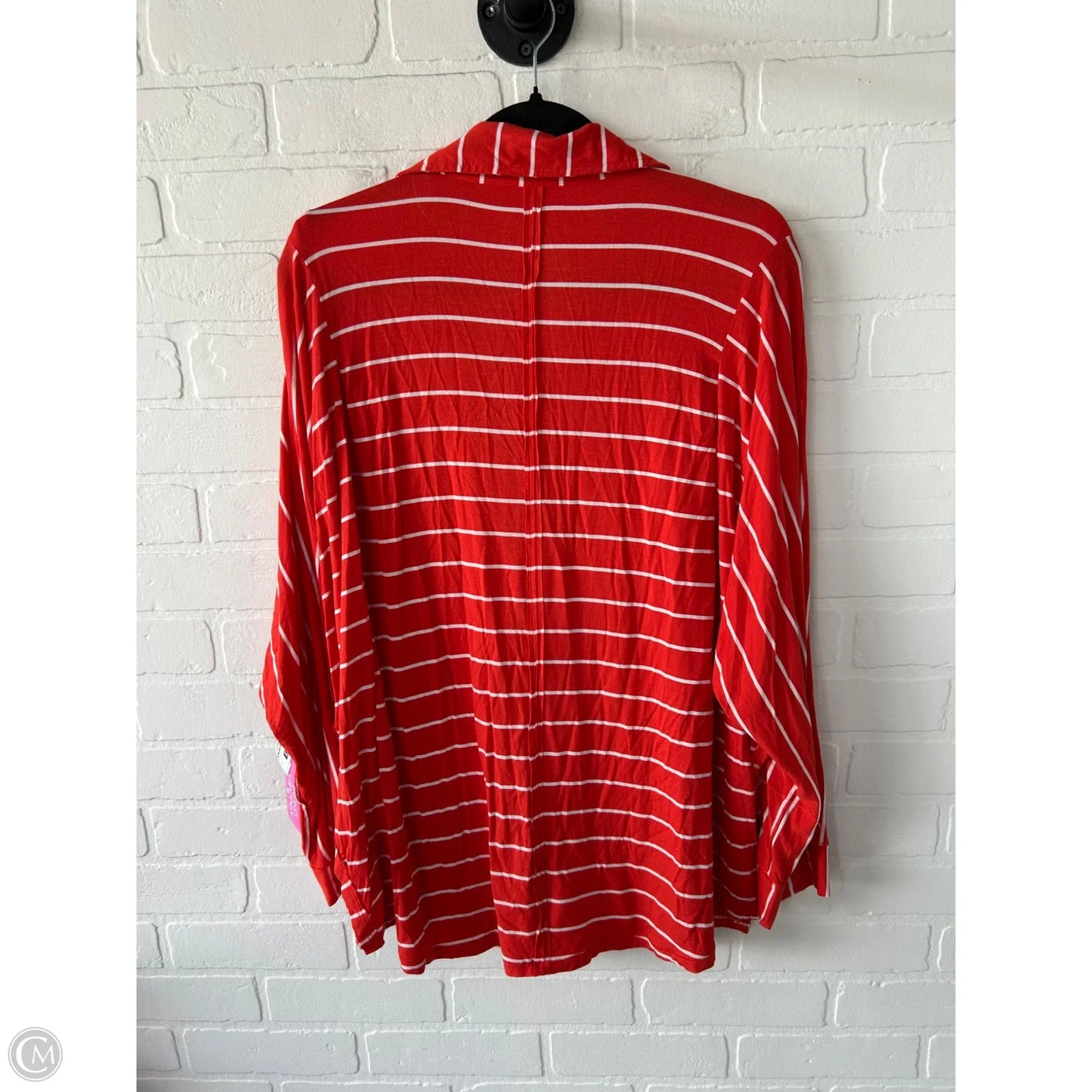 Top Long Sleeve By We The Free In Orange & White, Size: L