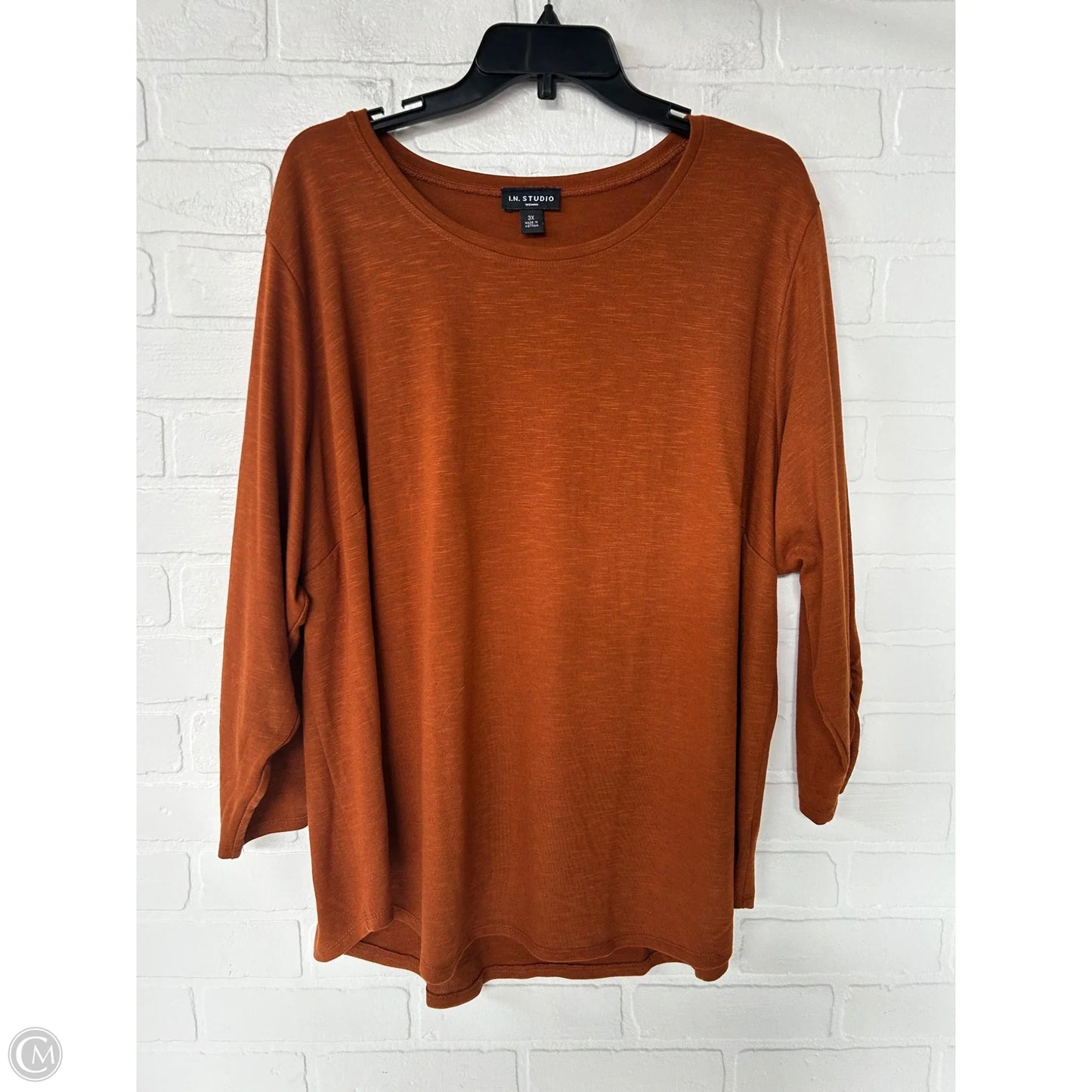 Top Long Sleeve By In Studio In Brown, Size: 3x