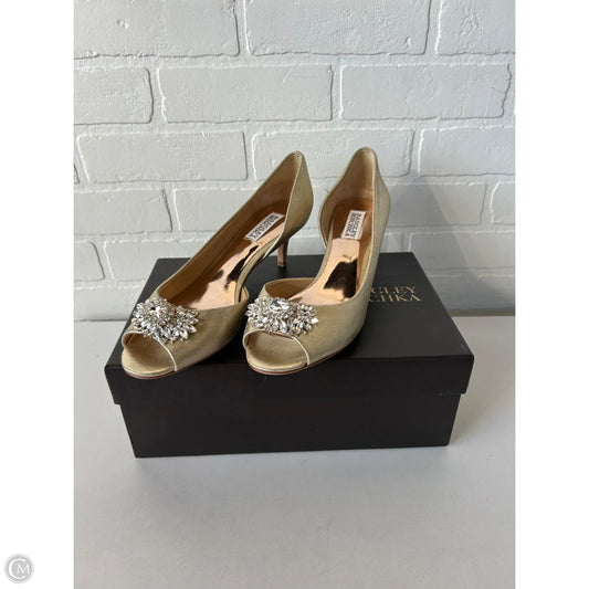 Shoes Heels Kitten By Badgley Mischka In Gold, Size: 9