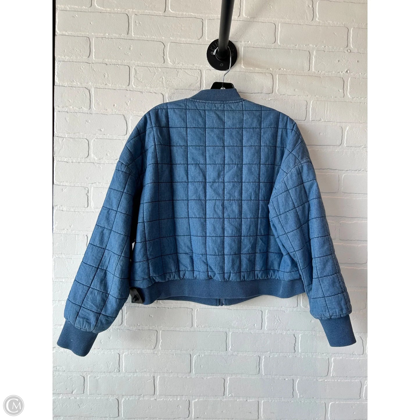 Jacket Puffer & Quilted By Bb Dakota In Blue Denim, Size: M