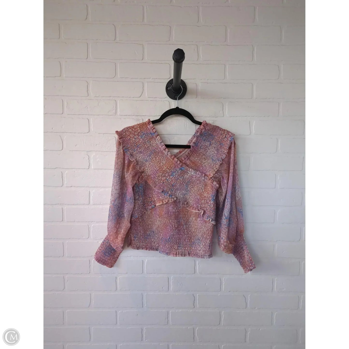 Top Long Sleeve By Bb Dakota In Orange & Purple, Size: M