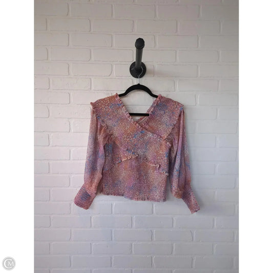 Top Long Sleeve By Bb Dakota In Orange & Purple, Size: M