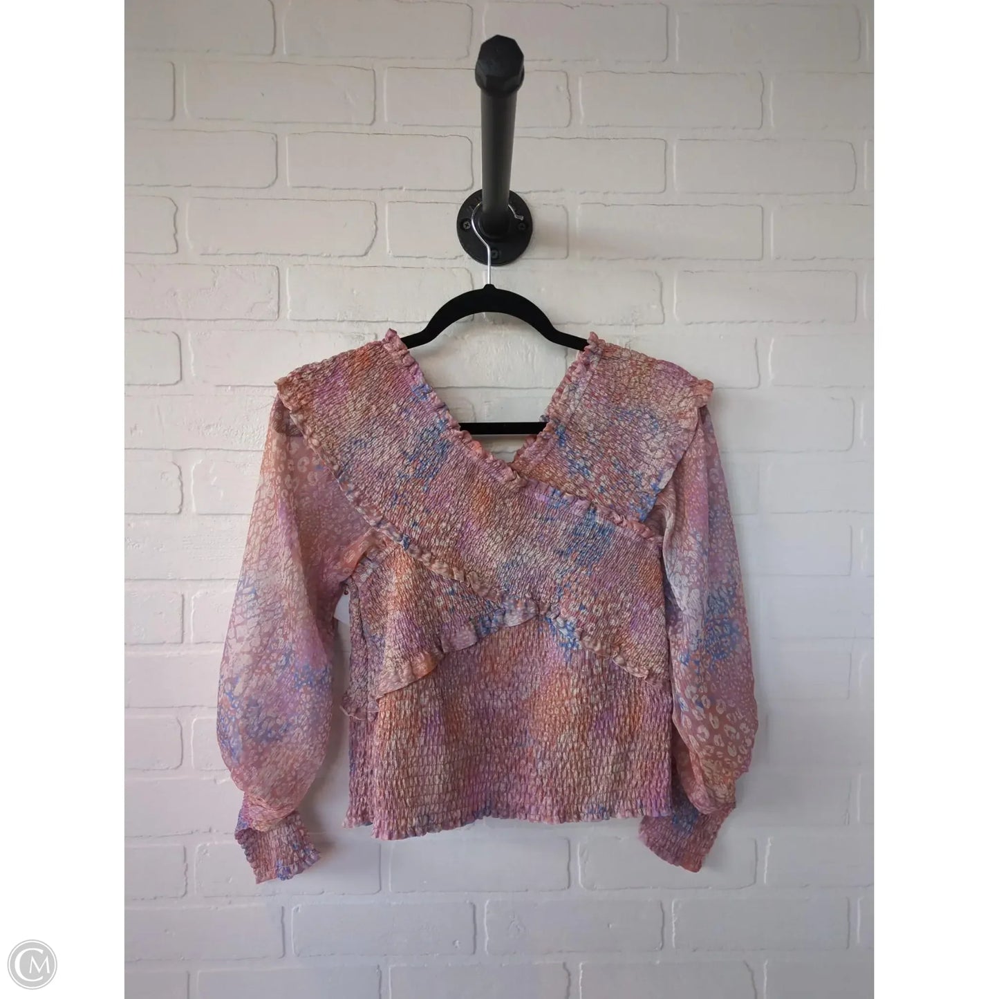 Top Long Sleeve By Bb Dakota In Orange & Purple, Size: M