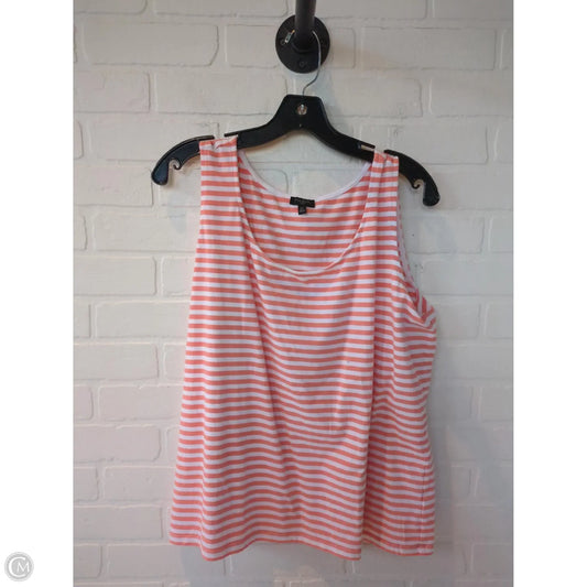 Top Sleeveless Basic By Talbots In Orange & White, Size: 2x