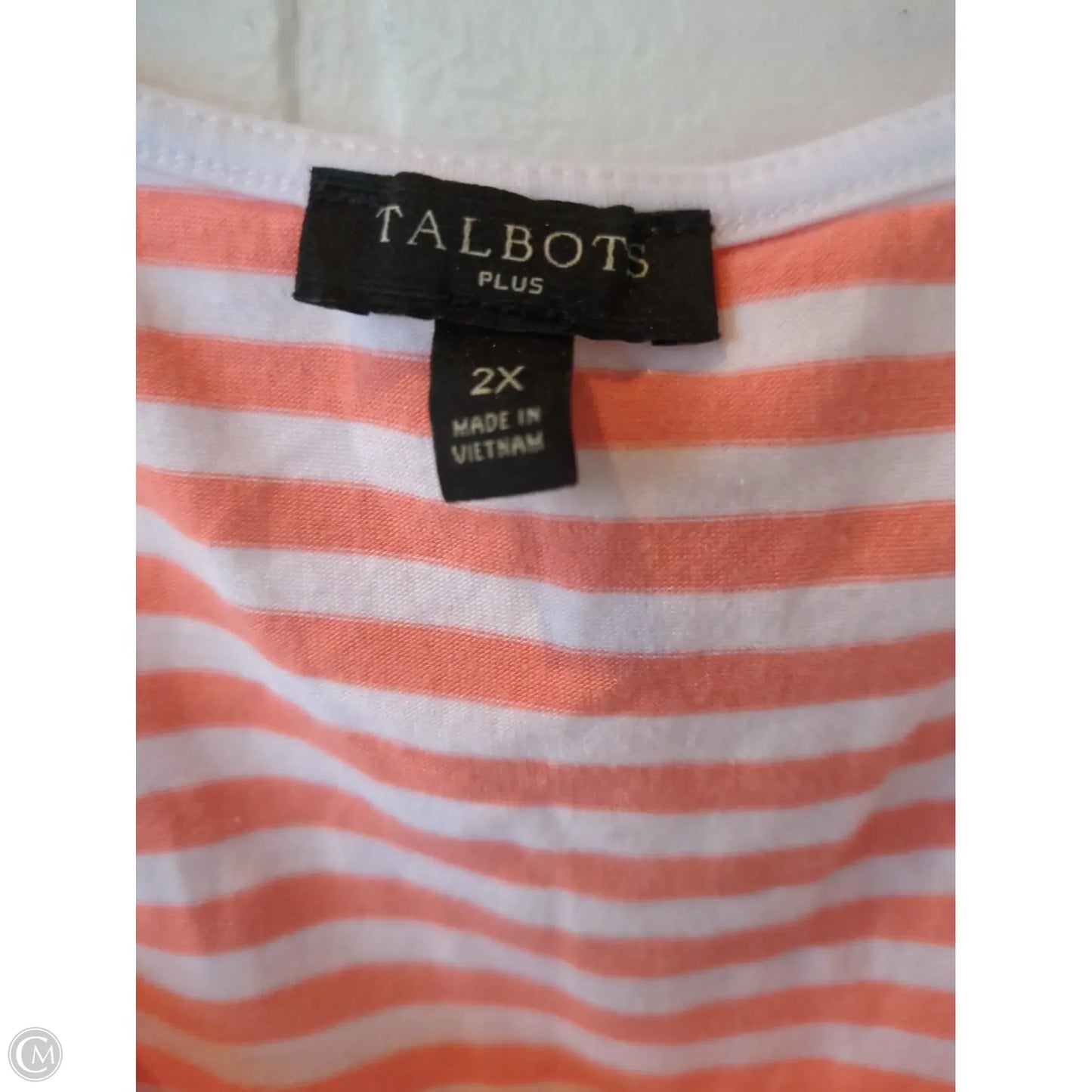 Top Sleeveless Basic By Talbots In Orange & White, Size: 2x