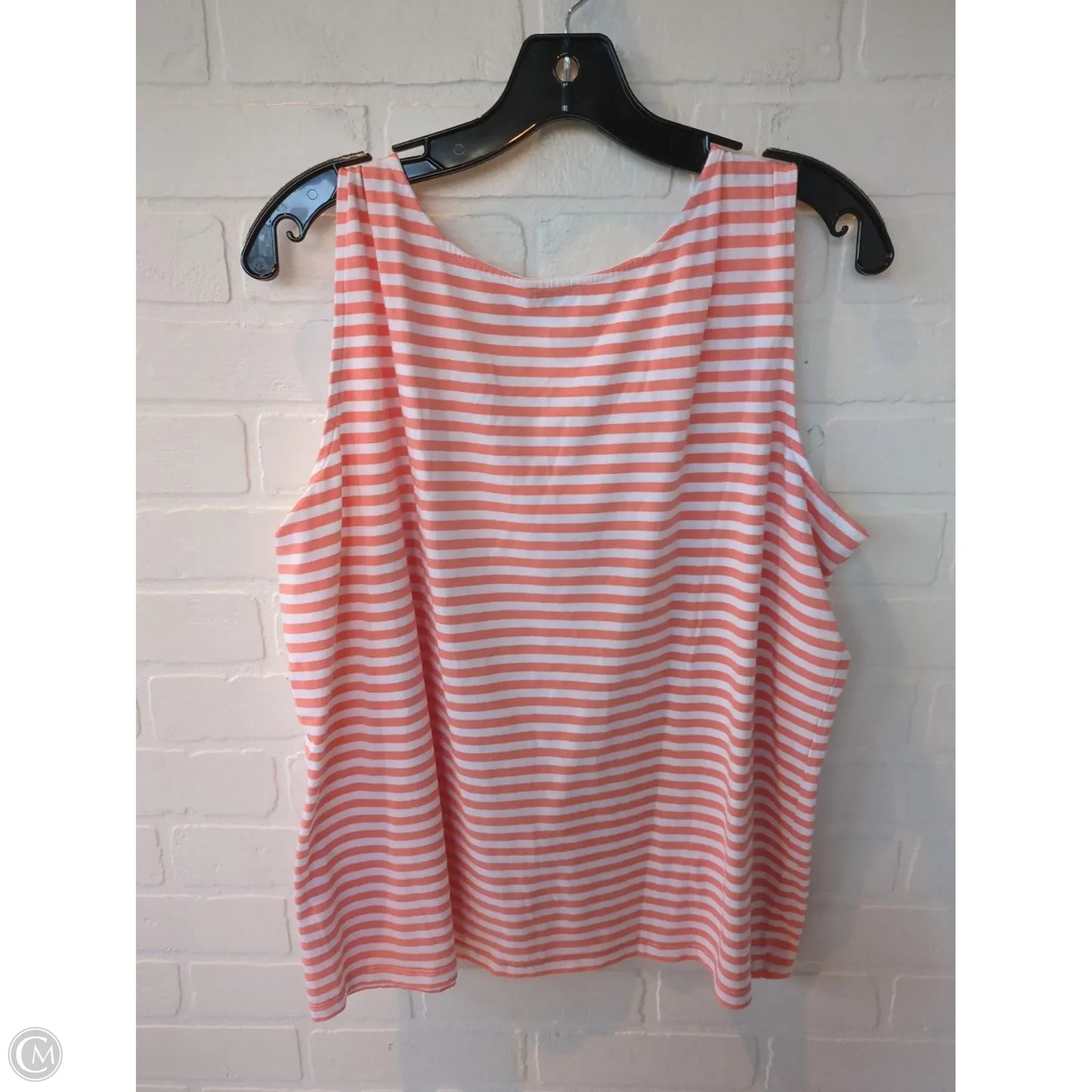 Top Sleeveless Basic By Talbots In Orange & White, Size: 2x
