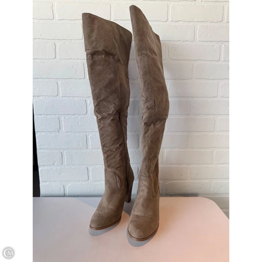 Boots Knee Heels By Just Fab In Tan, Size: 8