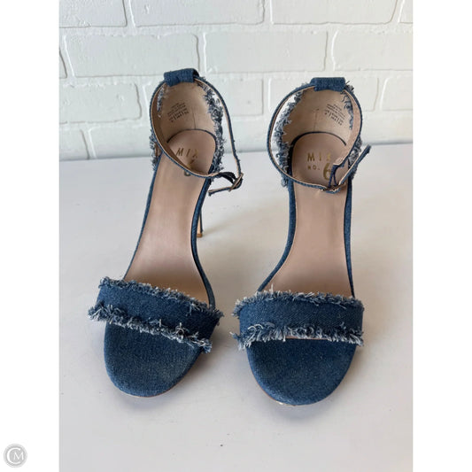 Sandals Heels Stiletto By Mix No 6 In Blue Denim, Size: 8