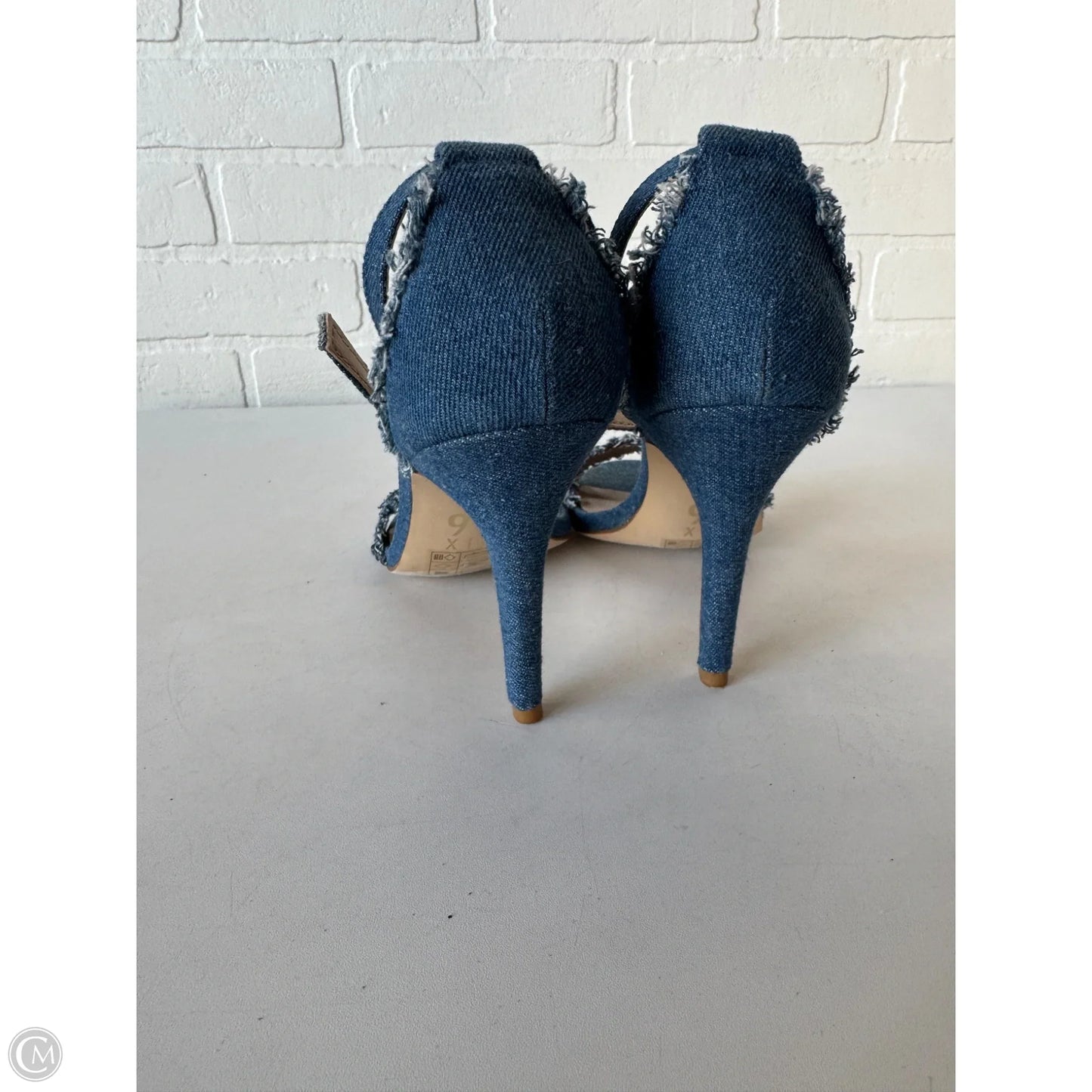 Sandals Heels Stiletto By Mix No 6 In Blue Denim, Size: 8